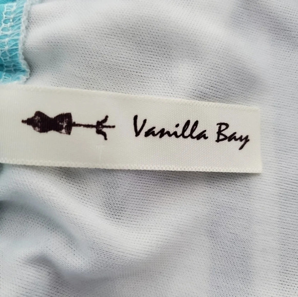 Vanilla Bay Casual Blue White Stripe Striped High Neck Tank Small Dress - Picture 4 of 7